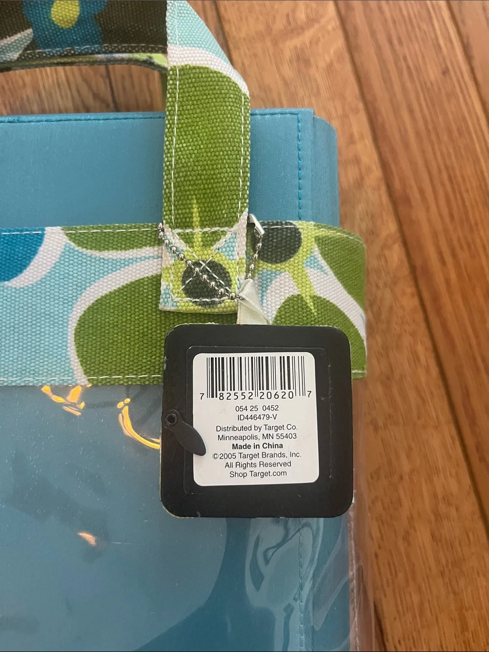 Vintage 2005 Photo Album Clear Tote Bag Target Floral Green Blue Turquoise Y2K